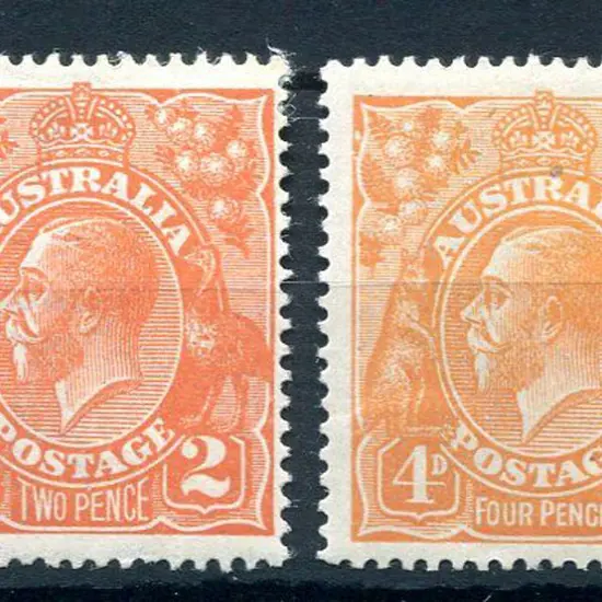 1914-20 Single Watermark 2d orange with "upper ...