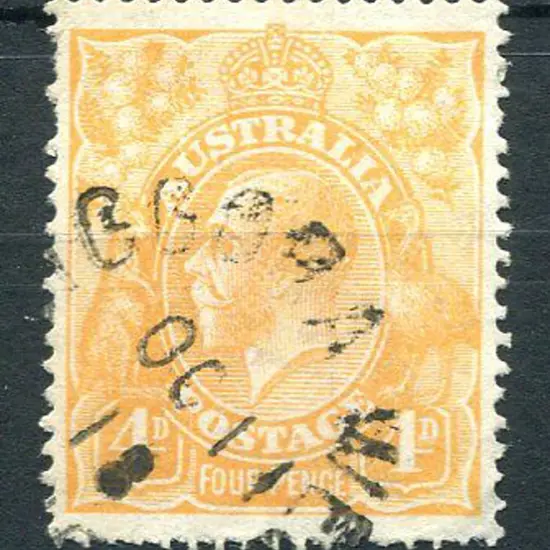 1914-20 Single Watermark 4d buff-orange with ...