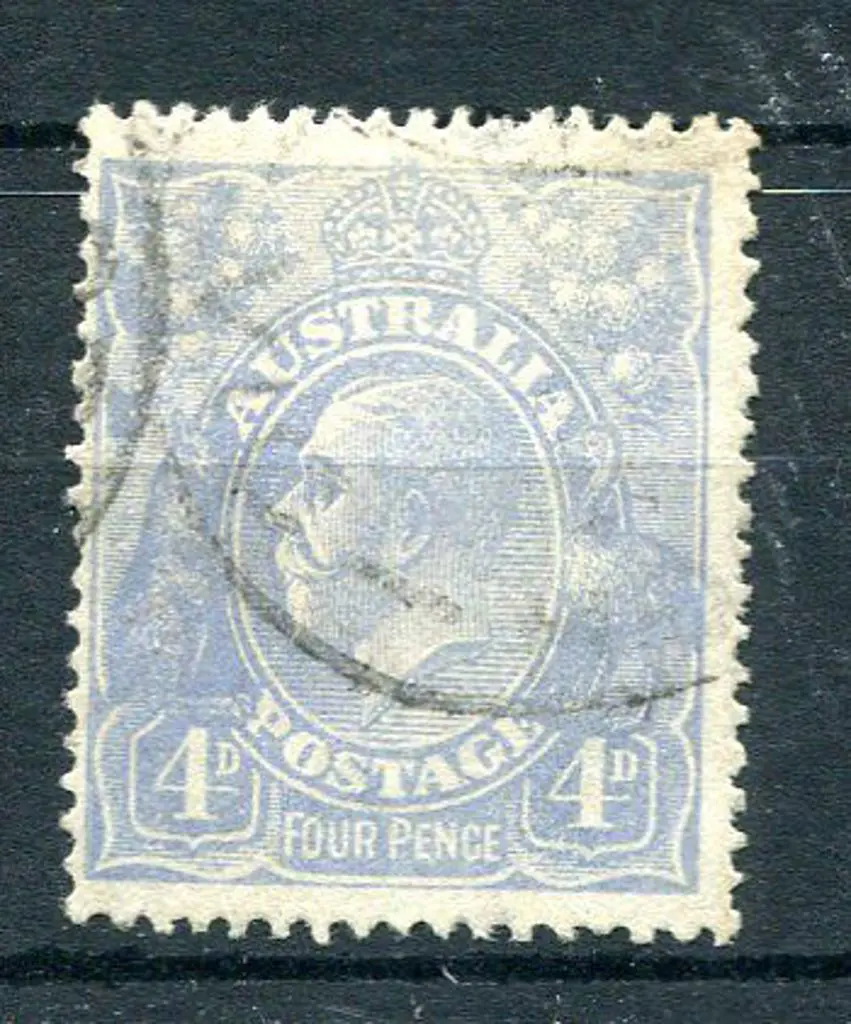 1914-20 Single Watermark 4d dull ultramarine with ... Image 1++