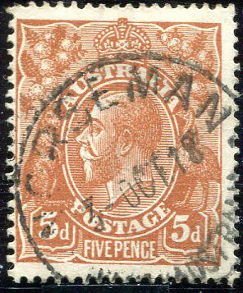 1914-20 Single Watermark 5d chestnut with inverted ... Image 1++