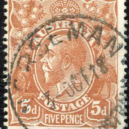 1914-20 Single Watermark 5d chestnut with inverted ...