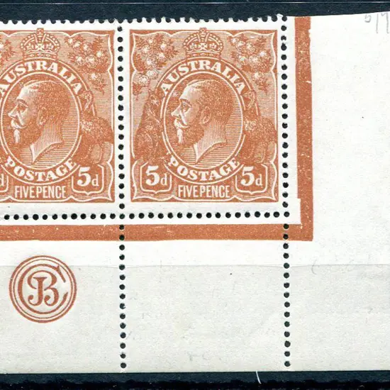 1914-20 Single Watermark 5d chestnut, Die I on ...
