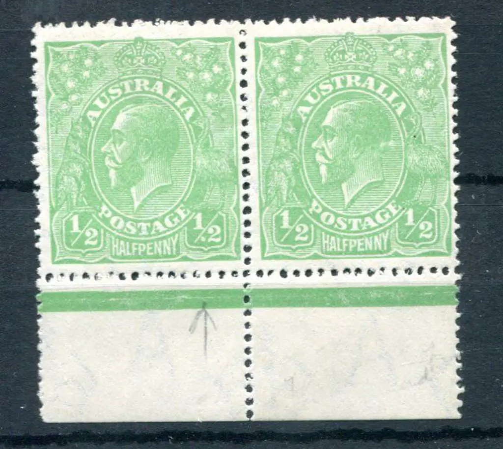 1918-20 Large Multiple Watermark Perf.14 ½d green ... Image 1++