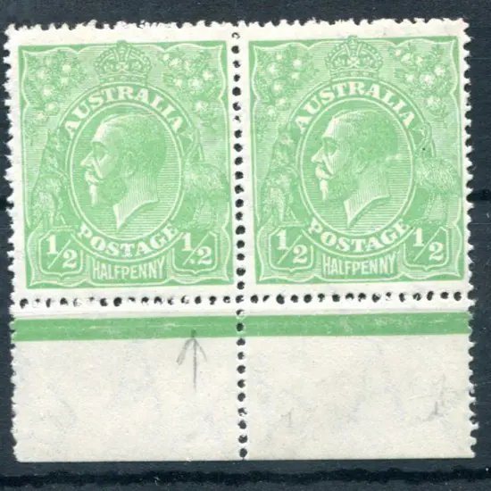 1918-20 Large Multiple Watermark Perf.14 ½d green ...