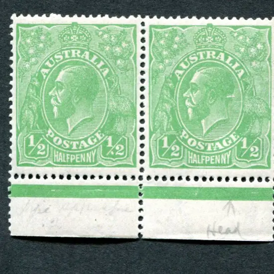 1918-20 Large Multiple Watermark Perf.14 ½d green, ...