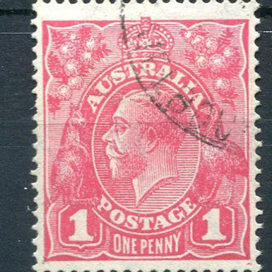 1918-20 Large Multiple Watermark Perf.14 1d ...