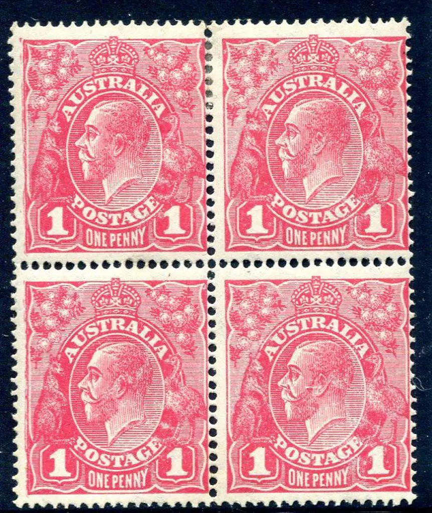 1918-20 Large Multiple Watermark Perf.14 1d ... Image 1++