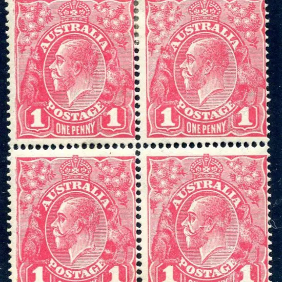 1918-20 Large Multiple Watermark Perf.14 1d ...