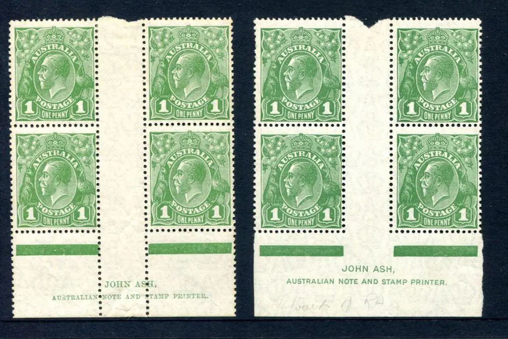 1918-20 Large Multiple Watermark Perf.14 1d green ... Image 1++