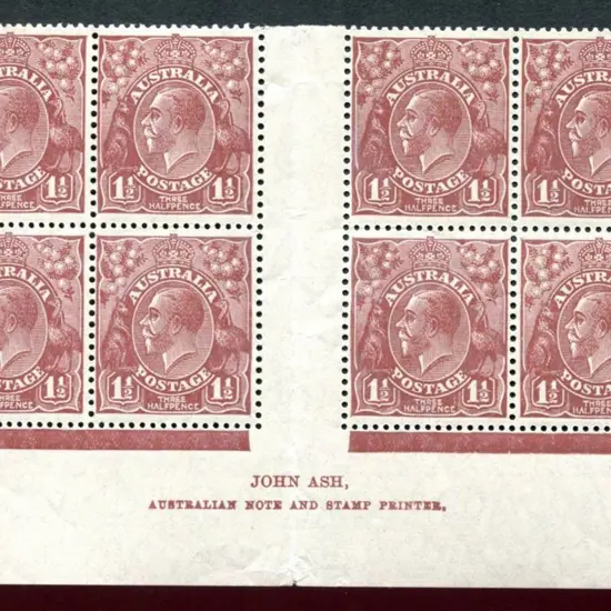 1918-20 Large Multiple Watermark Perf.14 1½d ...