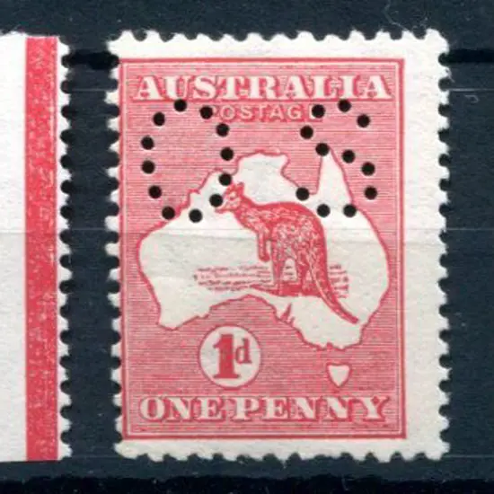 1913 kangaroos,1st wmk with 1d Die I perfined ...