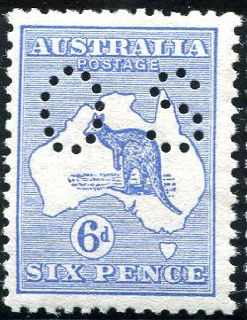 1913 6d ultramarine, Die II kangaroo perfined ... Image 1++