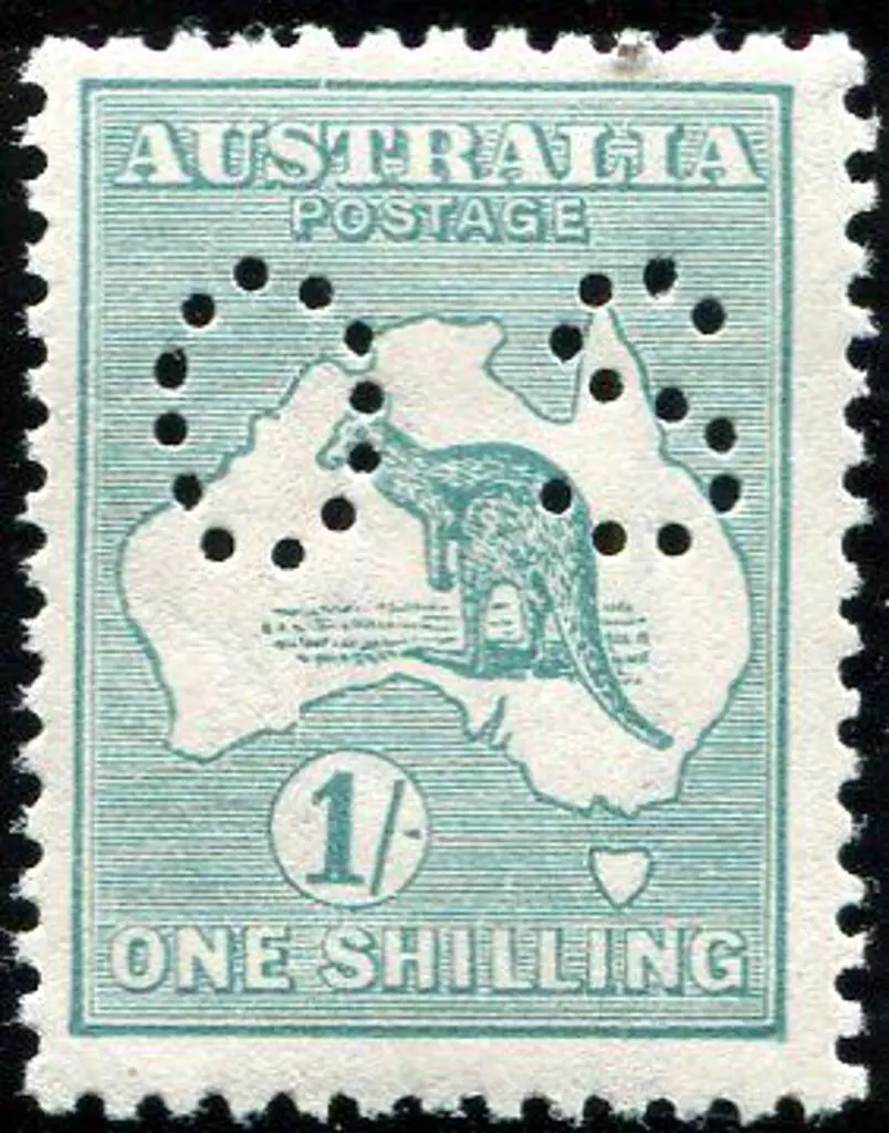 1915/28 1/- blue-green Die IIb inverted wmk ... Image 1++