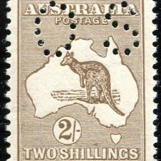 1915/28 2/- dull brown kangaroo, 3rd wmk perfined ...