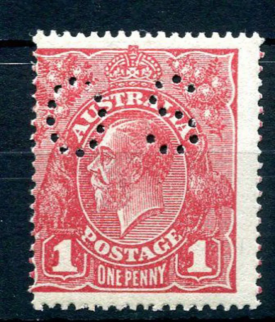 1918 1d brownish-red Die II KGV on rough paper, ... Image 1++
