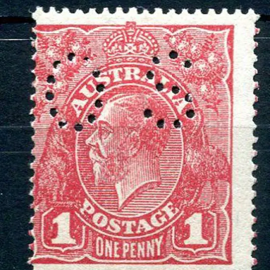 1918 1d brownish-red Die II KGV on rough paper, ...