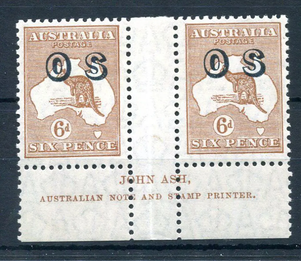 1932 6d chestnut Die IIB SMW kangaroos in John Ash ... Image 1++
