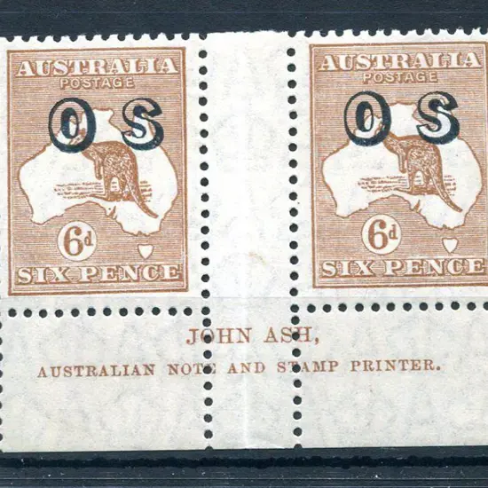 1932 6d chestnut Die IIB SMW kangaroos in John Ash ...
