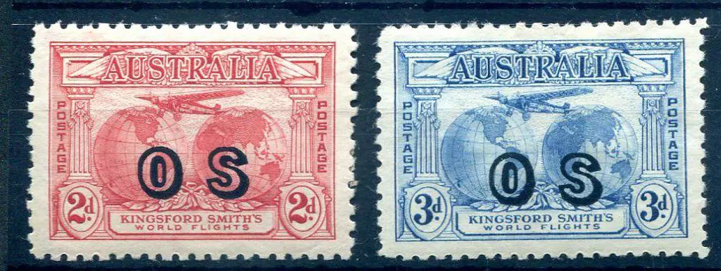1931 2d & 3d Kingsford Smith ovptd "OS". MLH, 3d ... Image 1++