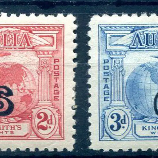 1931 2d & 3d Kingsford Smith ovptd "OS". MLH, 3d ...