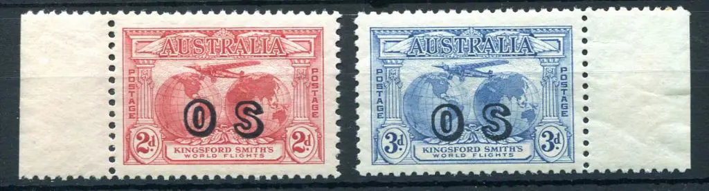 1931 2d & 3d Kingsford Smith ovptd "OS". MUH, ... Image 1++
