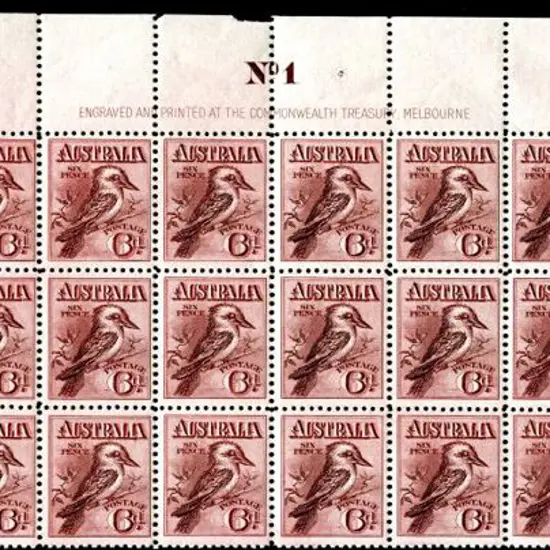 1913 6d maroon engraved kookaburra. Complete ...