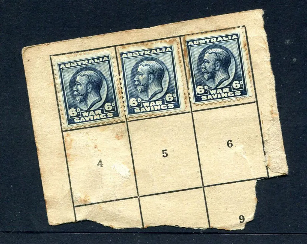 1915 6d KGV War Savings stamps x 3 on "War Savings ... Image 1++