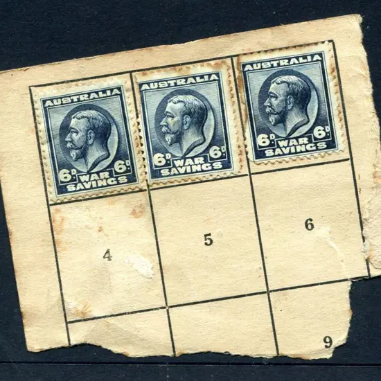 1915 6d KGV War Savings stamps x 3 on "War Savings ...