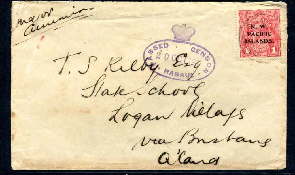 1917 (20th Oct) incoming cover with 1d KGV ovptd ... Image 1++