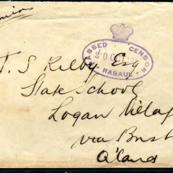 1917 (20th Oct) incoming cover with 1d KGV ovptd ...