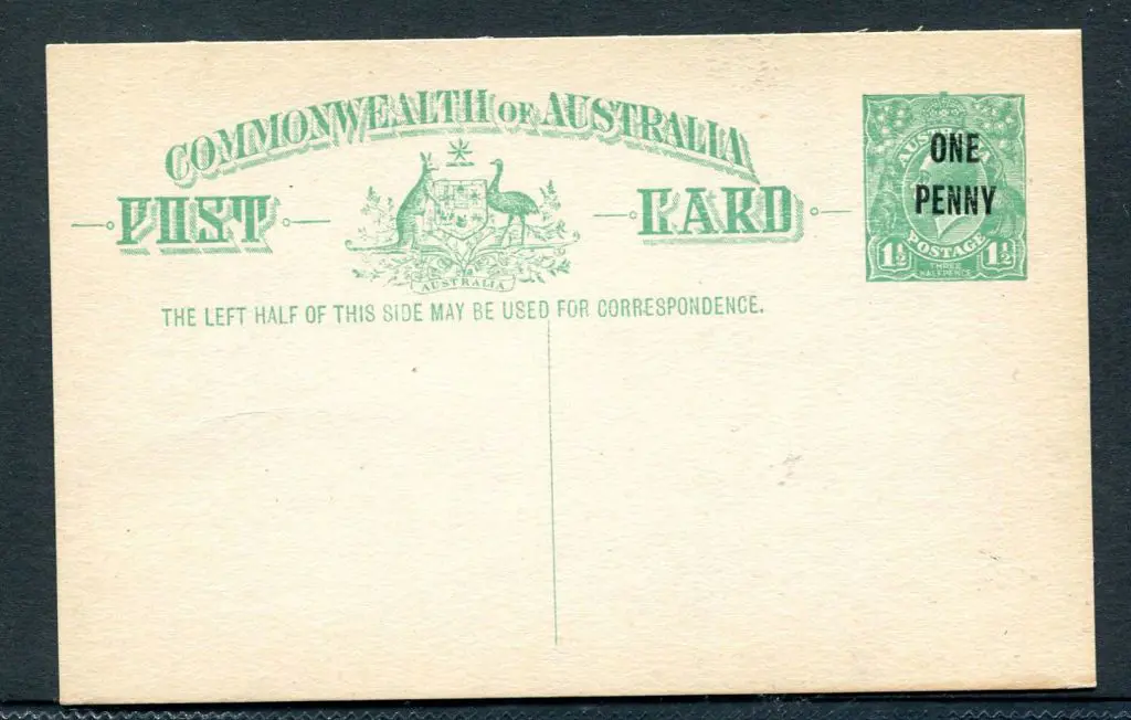 1923 "ONE PENNY" ovpt on 1½d emerald-green KGV ... Image 1++