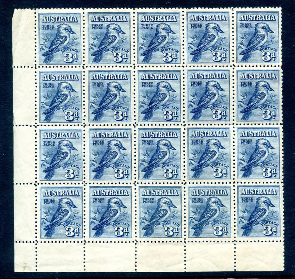 1928 3d Kookaburra in bottom left corner block of ... Image 1++