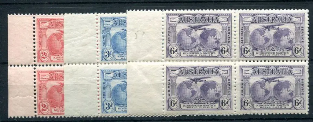 1931 Kingsford Smith set of 3 in MUH left marginal ... Image 1++