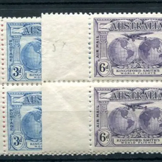 1931 Kingsford Smith set of 3 in MUH left marginal ...
