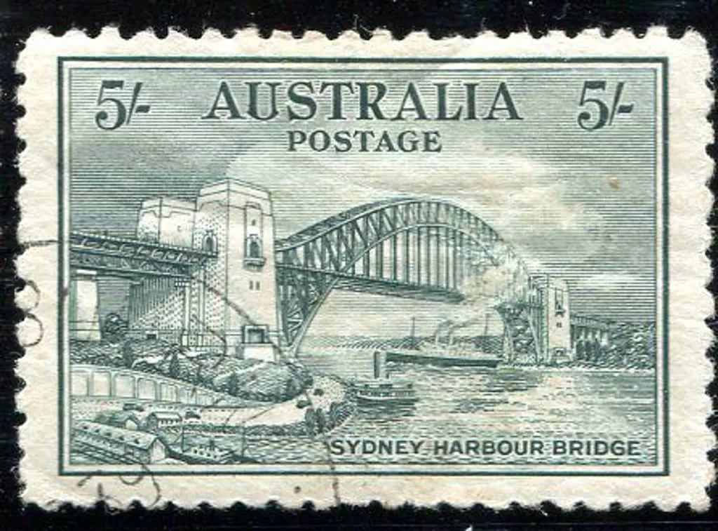1932 5/- Sydney Harbour Bridge. CTO with gum but ... Image 1++