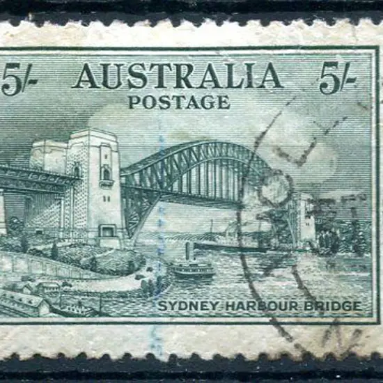1932 5/- Sydney Harbour Bridge commercially used ...