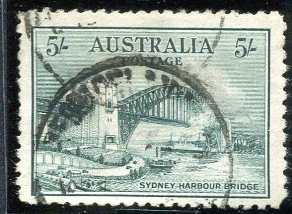 1932 5/- Sydney Harbour Bridge commercially used ... Image 1++