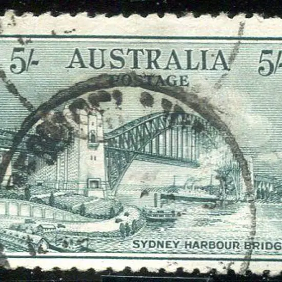 1932 5/- Sydney Harbour Bridge commercially used ...