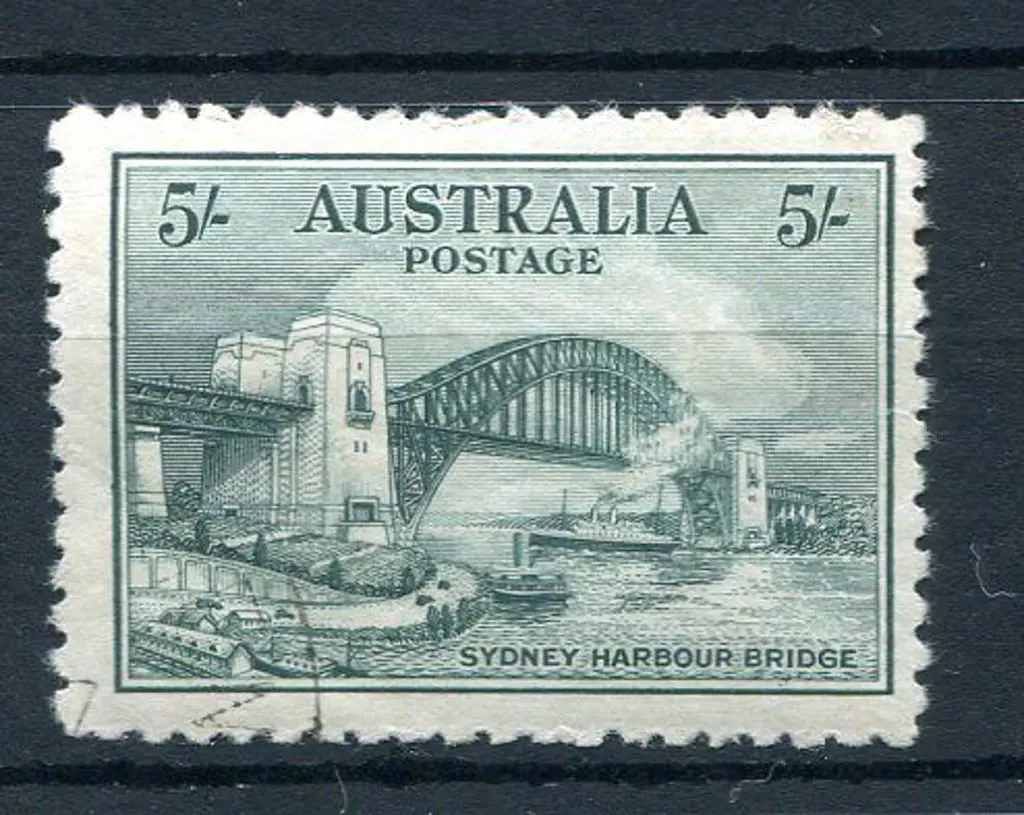 1932 5/- Sydney Harbour Bridge. CTO with full MUH ... Image 1++