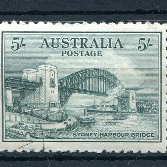 1932 5/- Sydney Harbour Bridge. CTO with full MUH ...