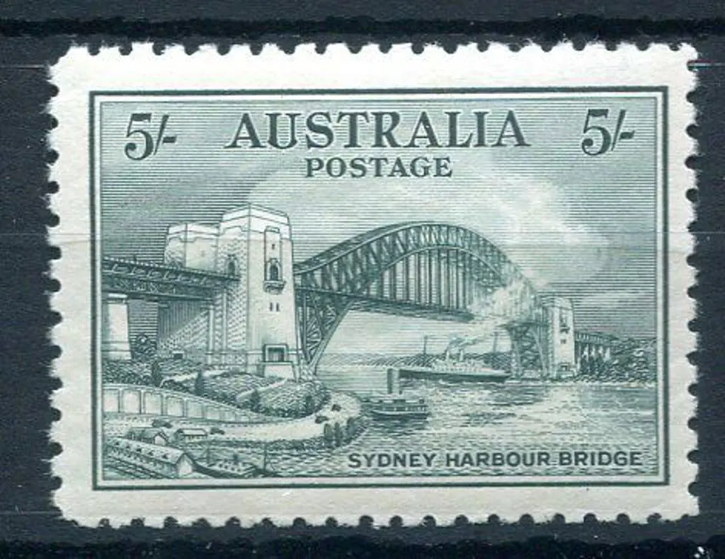 1932 5/- Sydney Harbour Bridge showing "retouch ... Image 1++
