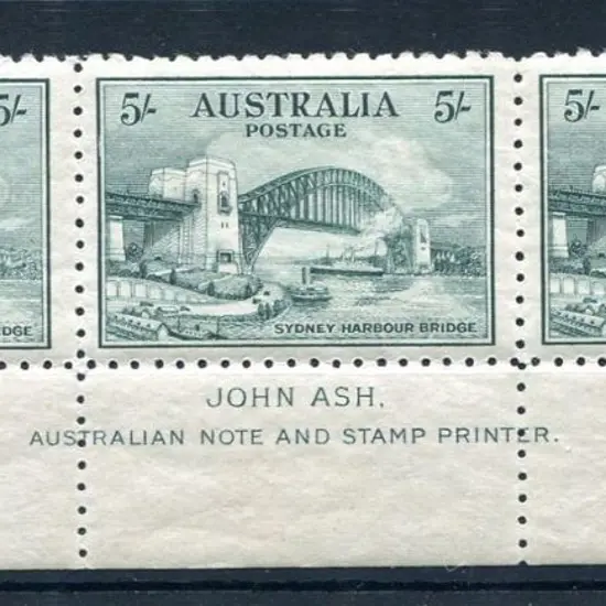 1932 5/- Sydney Harbour Bridge John Ash imprint ...