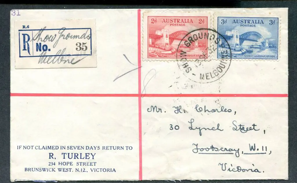 1932 (13th Sept) "Show Grounds Melbourne" ... Image 1++