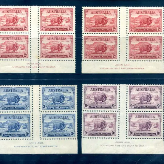 1934 Macarthur set of 4 in John Ash imprint blocks ...