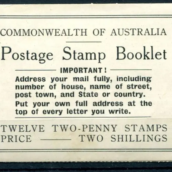 1934 2/- KGV CofA wmk booklet with 2 of 12 x 2d ...
