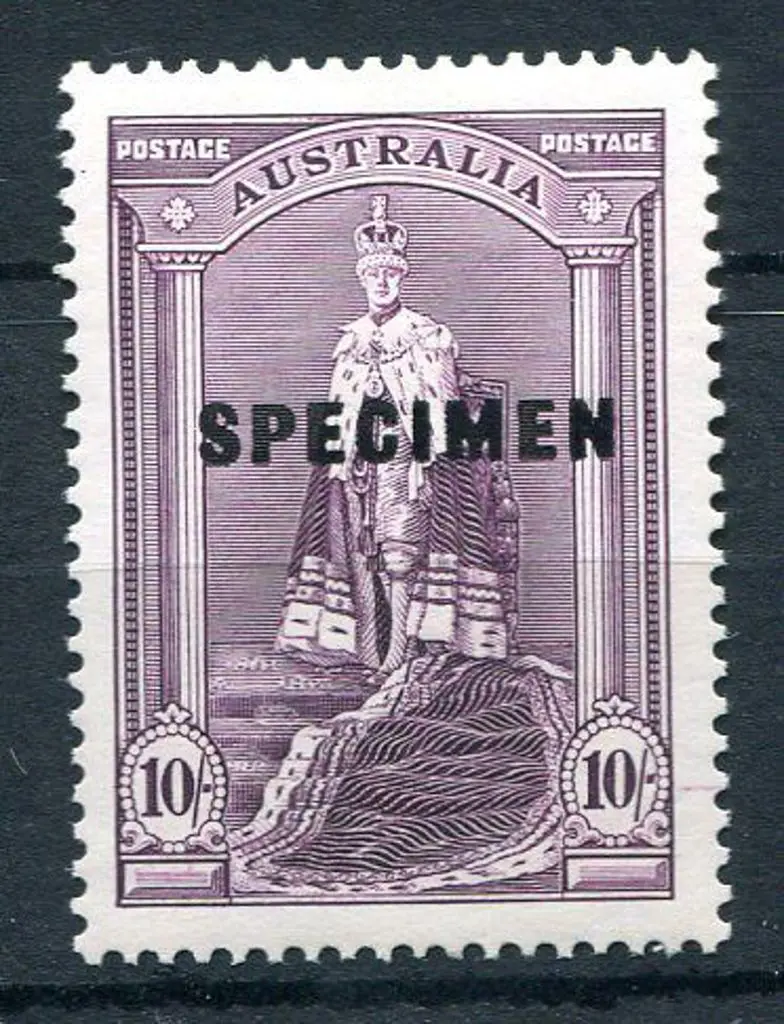 1937/48 10/- Robes on thick paper ovptd ... Image 1++
