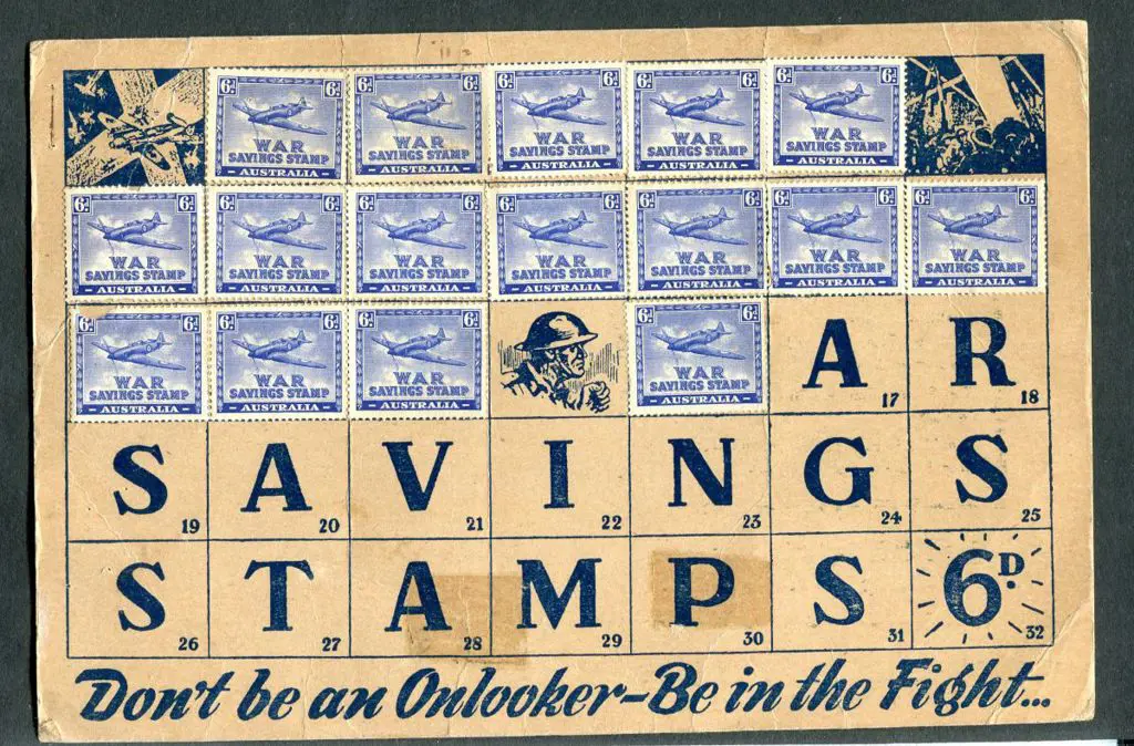 1940 6d Spitfire War Savings Stamps x 16 on ... Image 1++