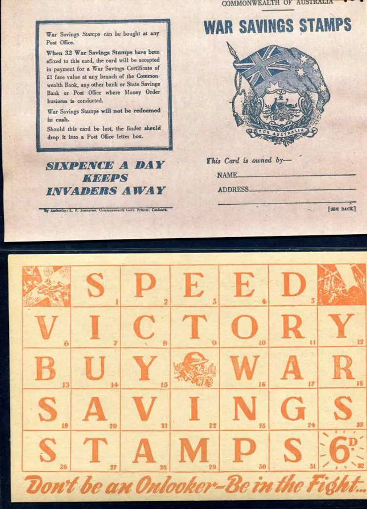 1940 "War Savings Stamps" unused card as above ... Image 1++