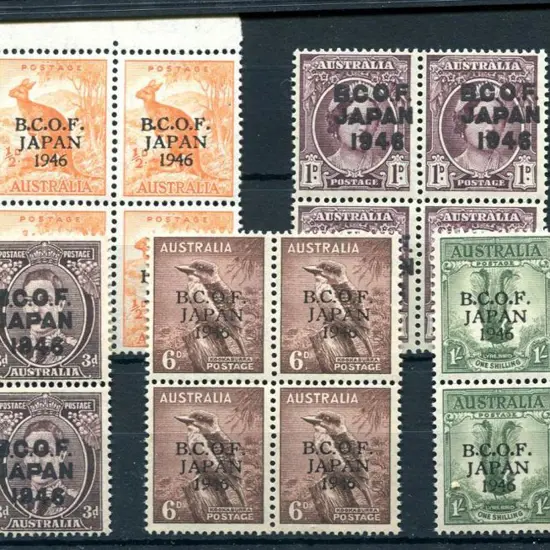1946 ½d, 1d, 3d, 6d & 1/- "BCOF JAPAN 1946" ovptd ...