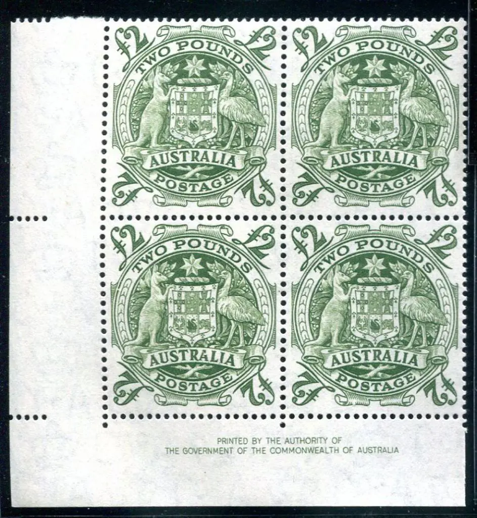 1949/50 £2 Arms in Authority imprint block of 4. ... Image 1++
